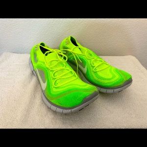Men Nike Free Flyknit 5.0 Volt Wolf Grey